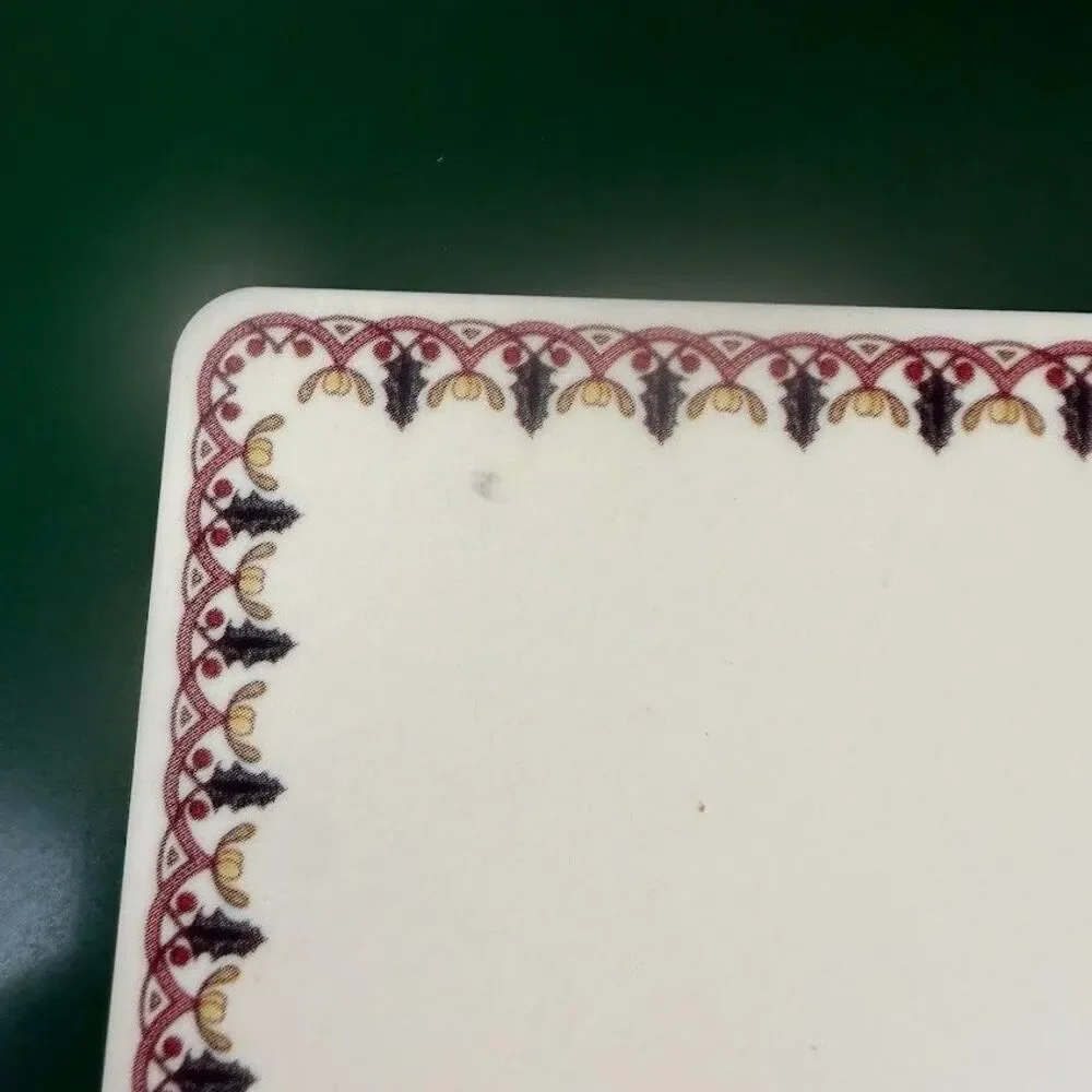Set of 6 Spode Christmas Rose Cork & Acrylic Finish 12x9 Placemats Made England